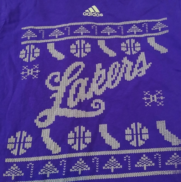 ADIDAS LA Los Angeles Lakers Christmas youth 10/12 - Picture 3 of 4
